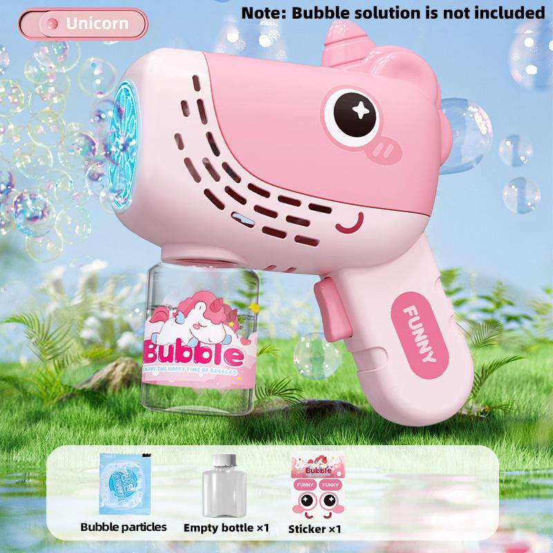 Fully Automatic Bubble Gun - Whale And Unicorn Bubble Machine - Automatic Bubble Blowing Machine With Bubble Liquid - Children'S
