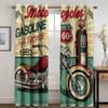 Vintage Car Motorcycle Retro Traditional Car Printed Clackout Drape Children Boys Girls Bedroom Space Space Living Room Bedroom Space Space Curtain