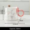 Pearl Color Glazed Porcelain Cup Lovely Bowknot Decor Coffee Mug Dining Table Milk Mugs Afternoon Tea Teacup Fruits Juice Cup