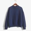 Cross-Border Solid Color Half-High Neck Sweatshirt – Custom Image Option Available