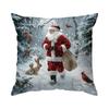 Home Decor Santa And Winter Wildlife Christmas Pillow Pattern Cushion Cover Suitable For Sofa Bedroom Car Pillow Cover