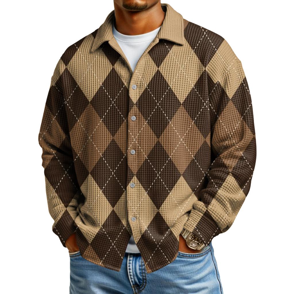 Men's Casual Button-Down Long-Sleeve Shirt