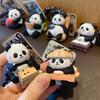 Kawaii Panda Keychain Chinese Style Car Key Ring Creative Panda Dolls Pendant  Key Decor