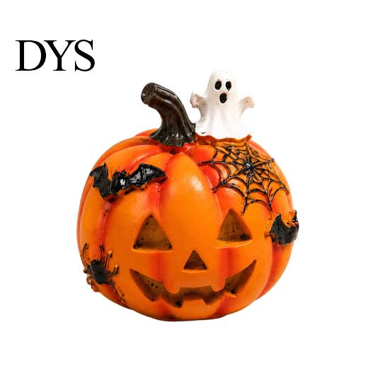 Halloween Table Centerpieces Pumpkin Ghost Bat Skull Figurine, Cute Resin Retro Dark Home Accents Tabletop Ornaments for Party Shelf Mantels
