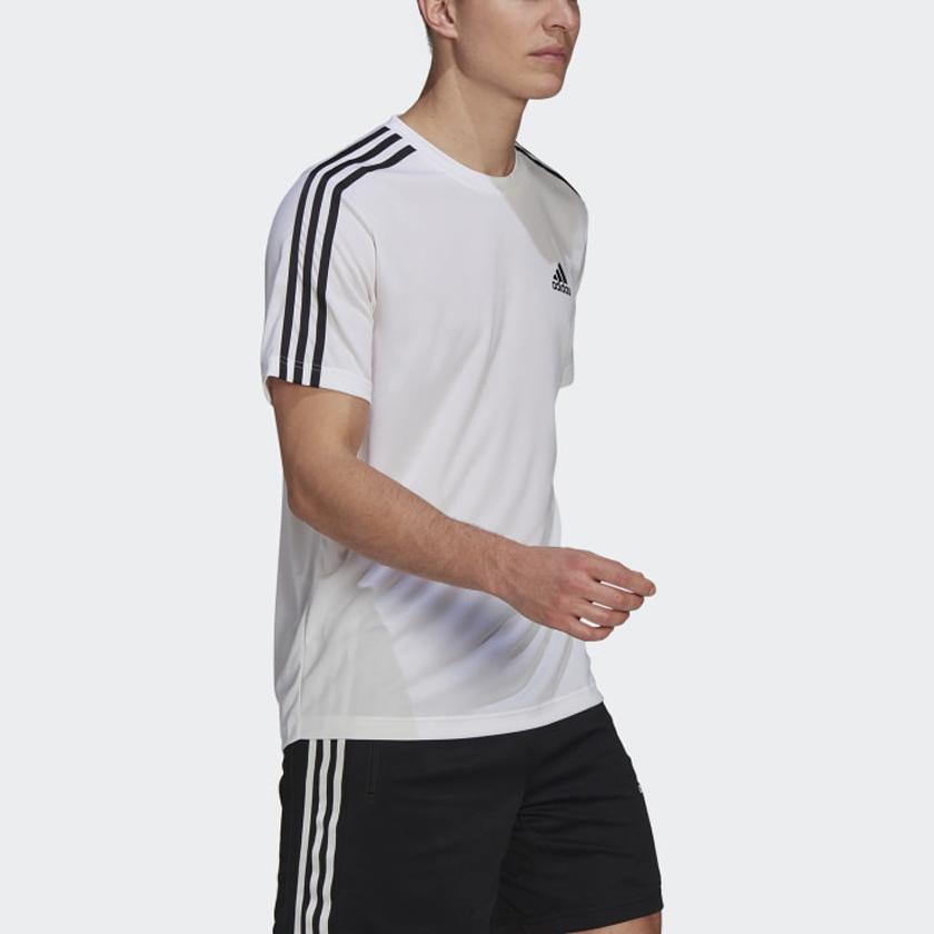 Adidas Aeroready Training Three Stripes Crew Neck T-Shirt Men Tops White GM2156