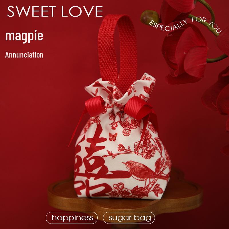 Wedding Candy Box and Bag Set - Reusable Cloth Bag and Empty Box for Wedding Favors and Packaging