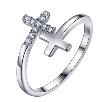 Anello con anelli incrociati in vermiculite micro-intarsiato con apertura alla moda europea e americana