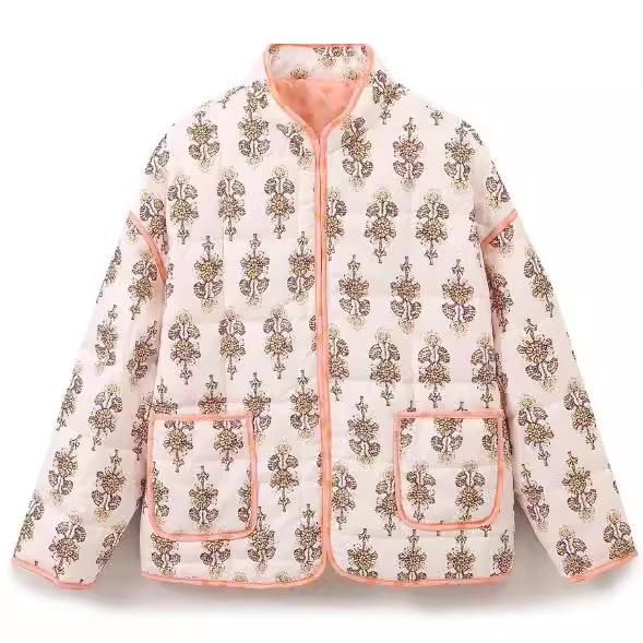 Women's European Style Quilted Floral Jacket - 2023 Autumn/Winter