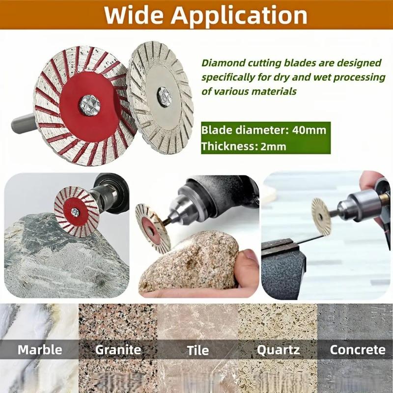 40mm Stone Carving Blade Engraving Diamond Saw Blades Dry Cutting Disc Grinding Wheel 6mm Shank for Stone Ceramic Porcelain Tile