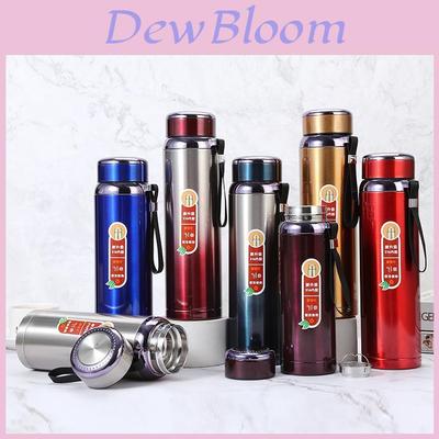 Stainless Steel Insulated Travel Mug With Tea Separator And Carrying Rope For Outdoor Use