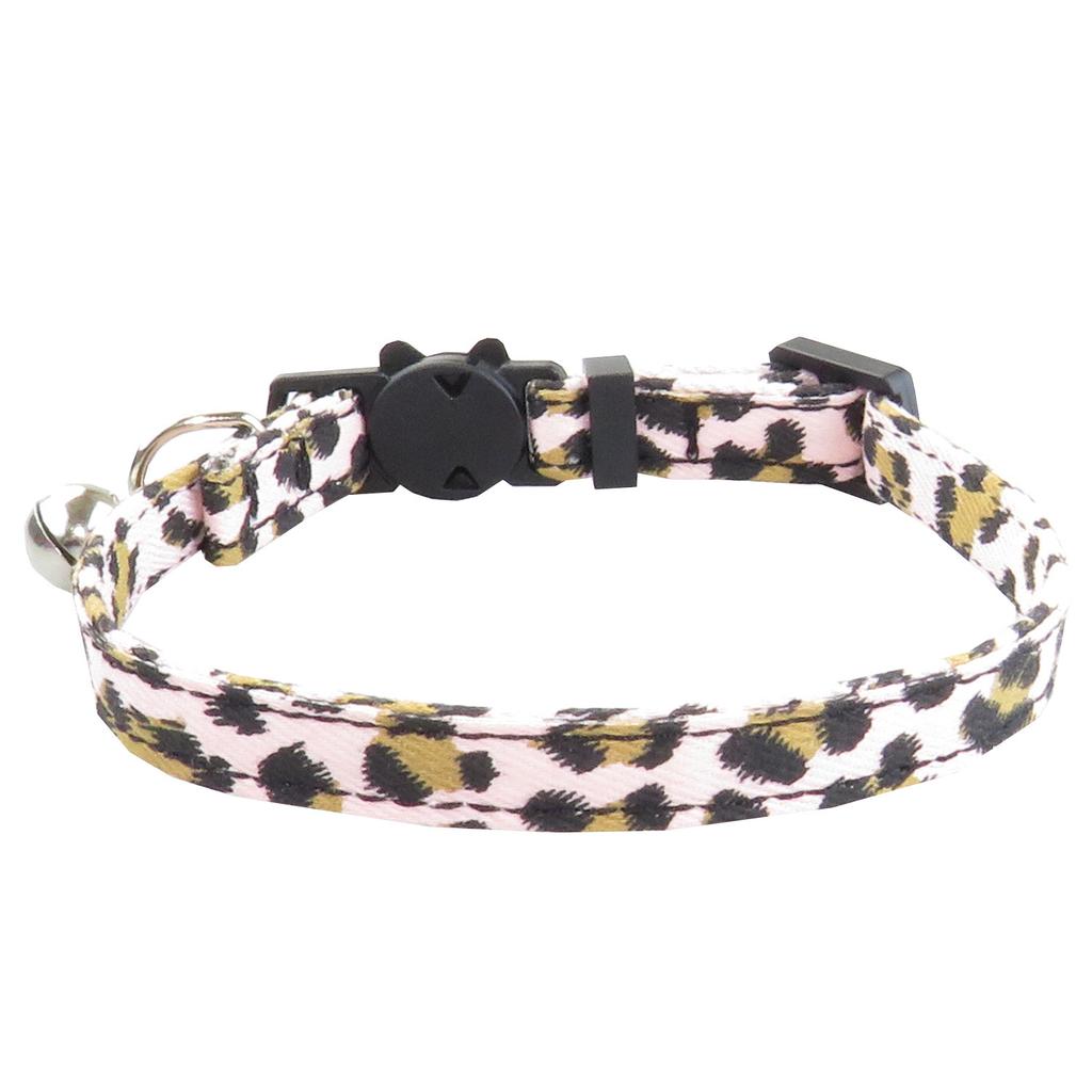 Pet Neck Decoration Leopard Pattern Pet Collar Cat Collar with Bell Cat Neck Ring Adjustable Anti-choking