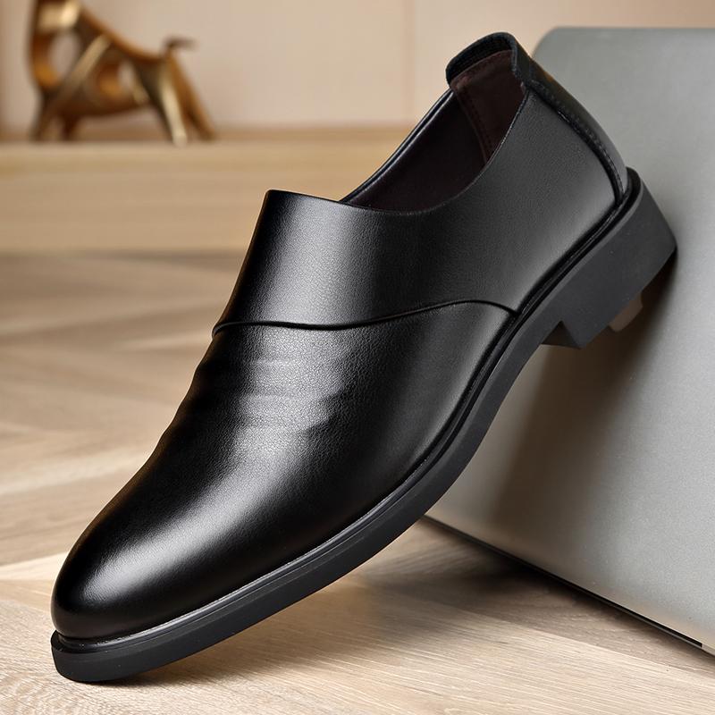 Fashion High Quality Casual Leather Shoes for Men Wedding Outdoor Business Casual Office Work Shoes Classic Breathable Walking Shoes