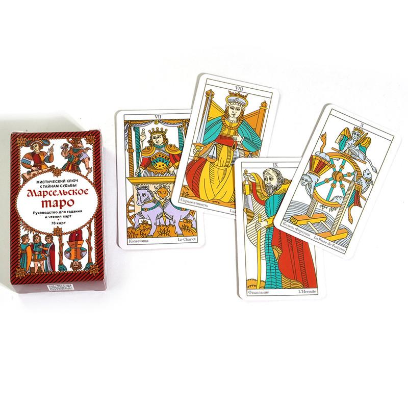 78PCS Russian Version Wait Tarot Cards Deck Party Playing Games Fate Divination Cards Game Board Game with Paper Instruction