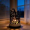 Ramadan Candle Holder Retro Arabic Style Black Iron Tealight Holder with Islamic Engraving for Eid Home Table Mantel Decor