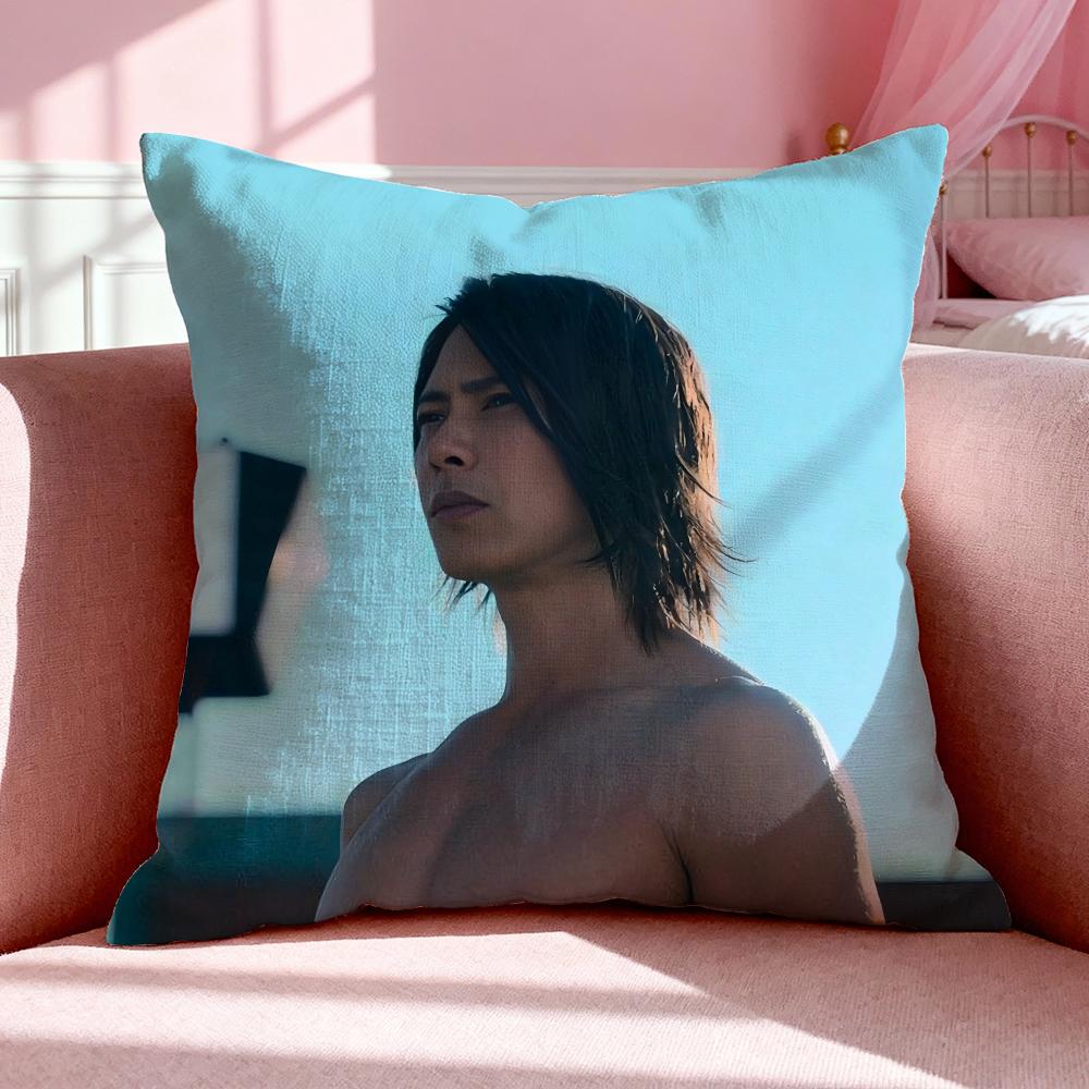Celebrity T-Tomohisa Yamashita Cushion Cover Breathable Linen Pillowcase Summer Odorless Eco-Friendly Invisible Zipper Washable