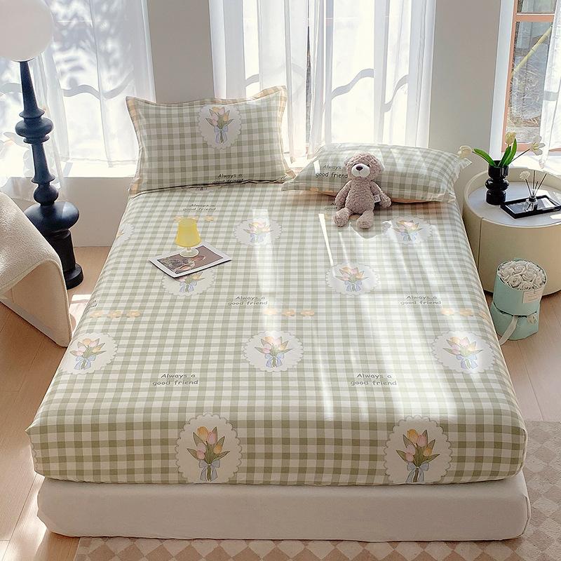 Reine Baumwolle Einzel- und Doppelbett Tasche Matratzenschoner Reine Baumwolle Spannbettlaken Staubdichter Bettschutz