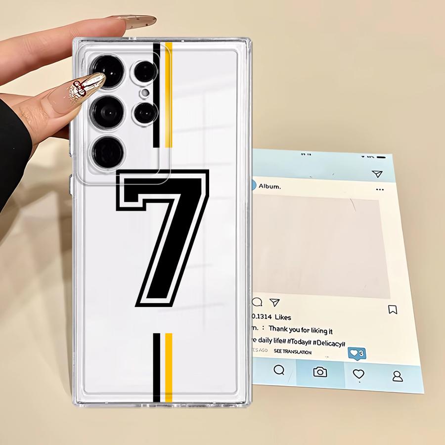 

Горячий чехол с футбольным номером для Samsung Galaxy S20 S25 Ultra S22 S21 S10 Plus Note 10 20 Ultra S24 FE S23 Мягкий чехол Galaxy S25 Ultra