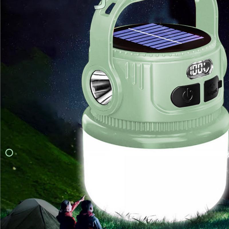 Camping Rechargeable Lights LED Camping Flashlight Rechargeable Camping Lantern Solar Tent Light Waterproof Outdoor Supplies For