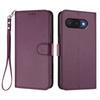 For Google Pixel 9a Leather Case Wallet Stand Phone Cover with Wrist Strap