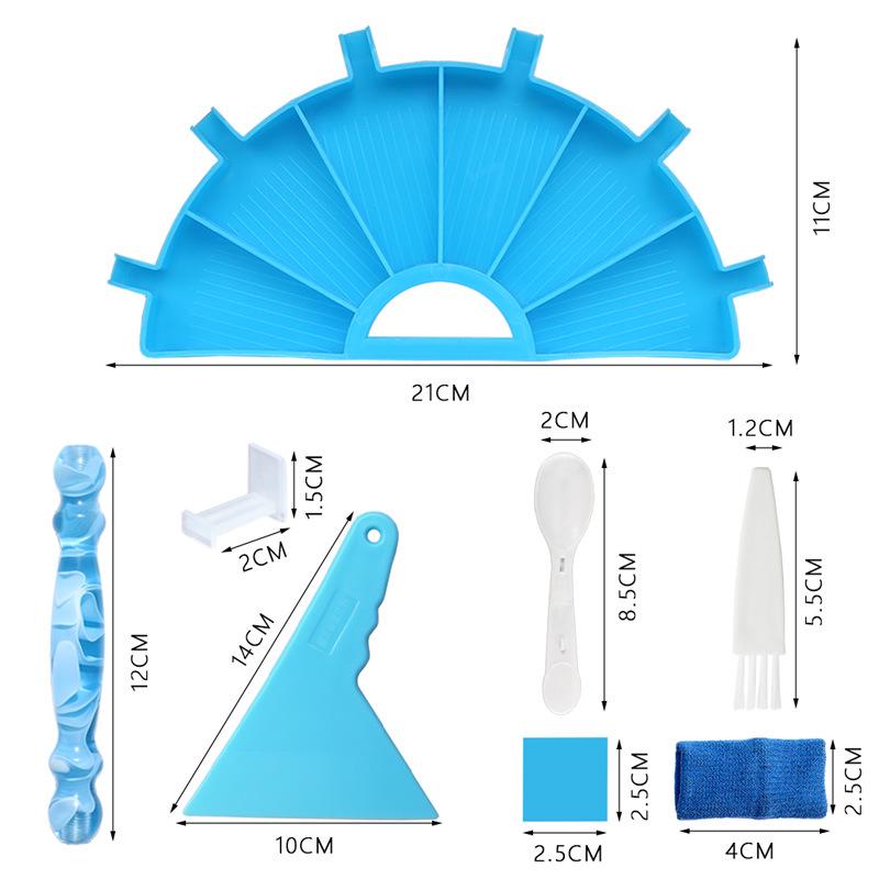 Multifunctional Diamond Painting Tool Set: Flip Drill Plate, DIY Drill Pen, Storage Tray & Embroidery Sieve