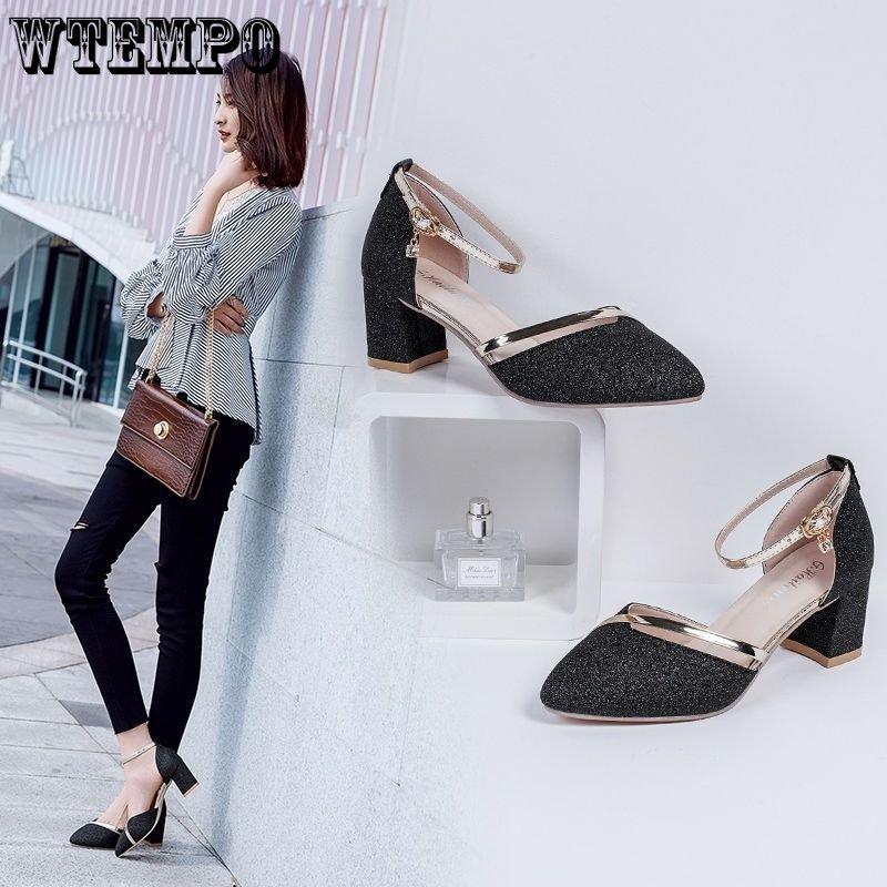 

Летняя женская обувь, босоножки на низком каблуке, рабочая обувь на толстой и мягкой подошве, женские сандалии с пряжкой на ремешке