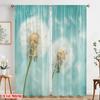 2pcs,2D Plane Printing Curtain Fabric Whispering Puffs 100% Polyester (without Rod) Decorations Inside Ldeal for Living Room &