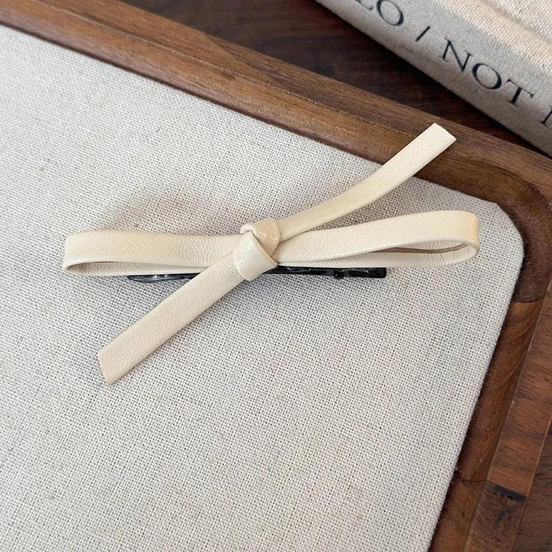 Leather Hair Clips Retro Bowknot Hairpins for Girls Sweet Barrettes Hairpin Hairgrips Women Fashion Hair Accessories Headwear