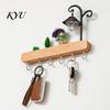 Heavy Duty Coat Rack with 6 Hooks Key Holder Hooks, Solid Wood Entryway Organizer Rack, Wall Multi Purpose Mount Mounted Space Saving Hook for