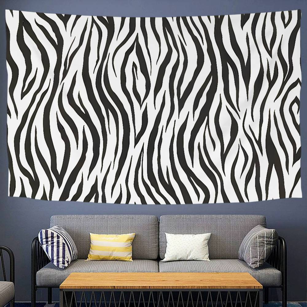 Black White Print Zebra Printed Large Wall Tapestry Indian Buddha Wall Decoration Witchcraft Bohemian Hippie Wall Art Decor