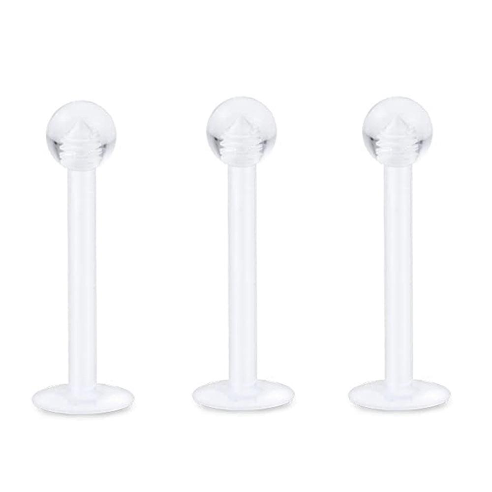 Clear Sports Work Bioflex Helix Tragus Conch Earrings Plastic Medusa Piercing Jewelry Lip Rings Labret Piercing Retainer