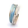 Multilayer PU Leather Women's Bracelet  Magnet Buckle Color Jewelry Accessories