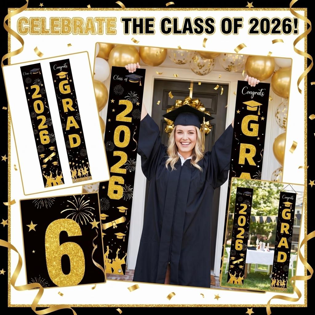 Graduation Class Decoration Door Flag Hanging Flag Graduation Party Decoration Supplies