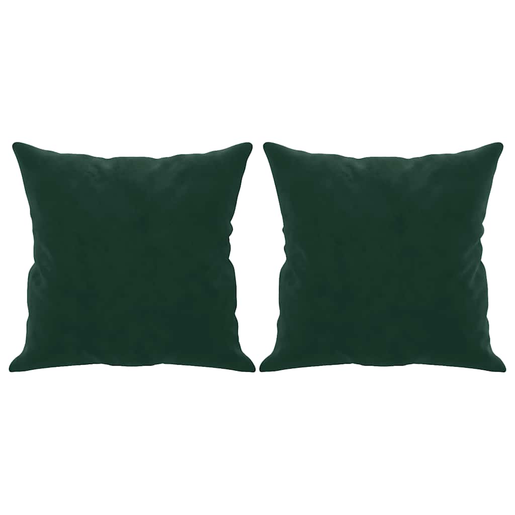 3 Seater Sofa with Decorative Cushions Dark Green 180 Cm Velvet