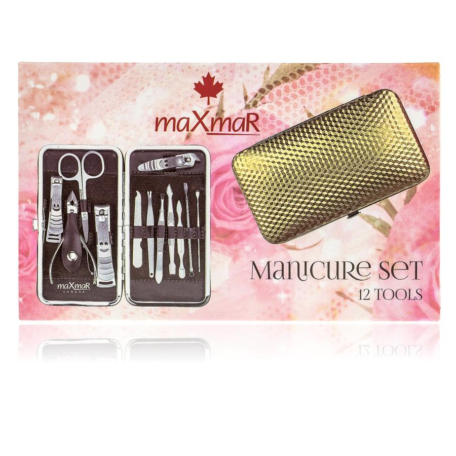 

Manicure and pedicure set in a gold case