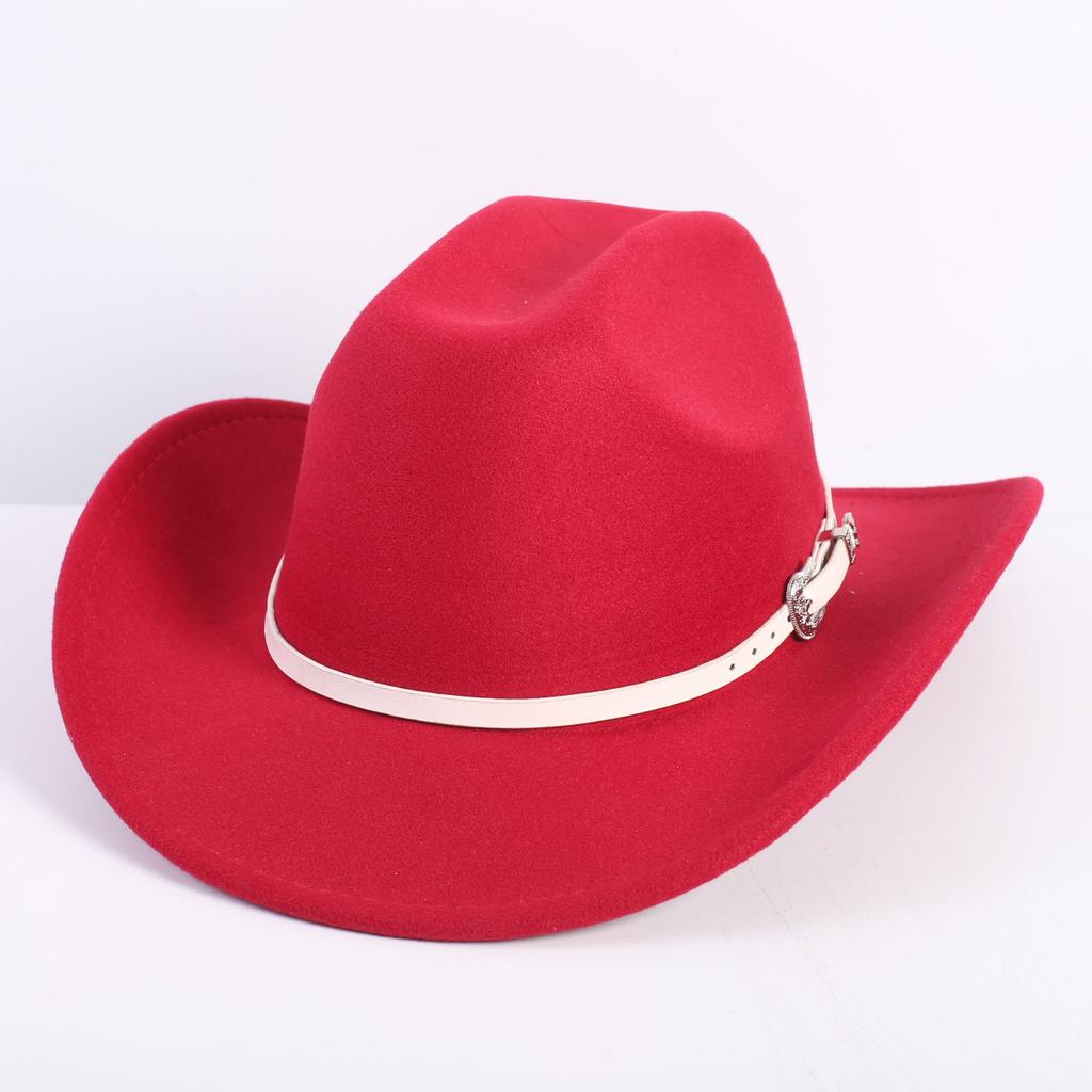 Beliebte europäische und amerikanische Mode OL-Stil einfarbiger Cowboyhut Herren und Damen High-End Zylinder Jazzhut Filzhut