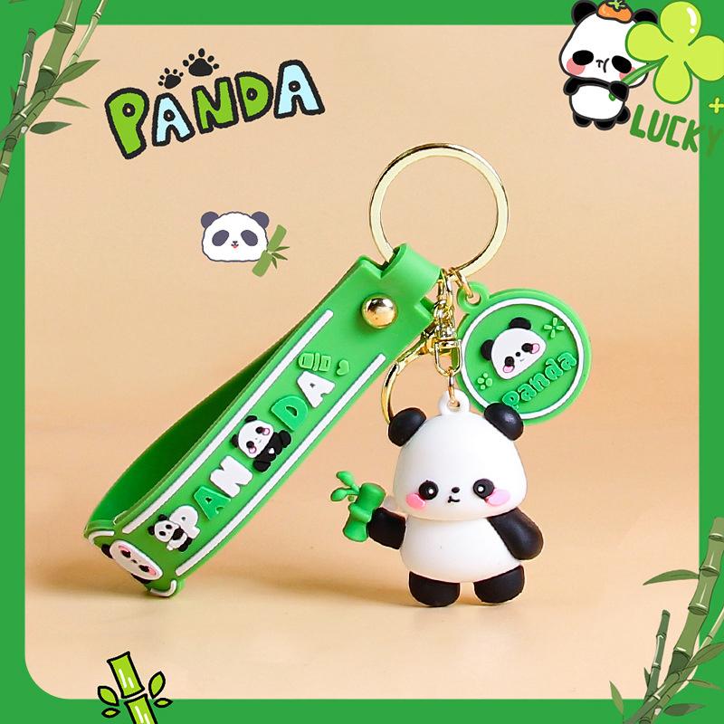Novelty Creative Cute Panda Keychain Pendant  Funny Car Keyring Exquisite Kawaii Backpack Decoration Accessories Gifts