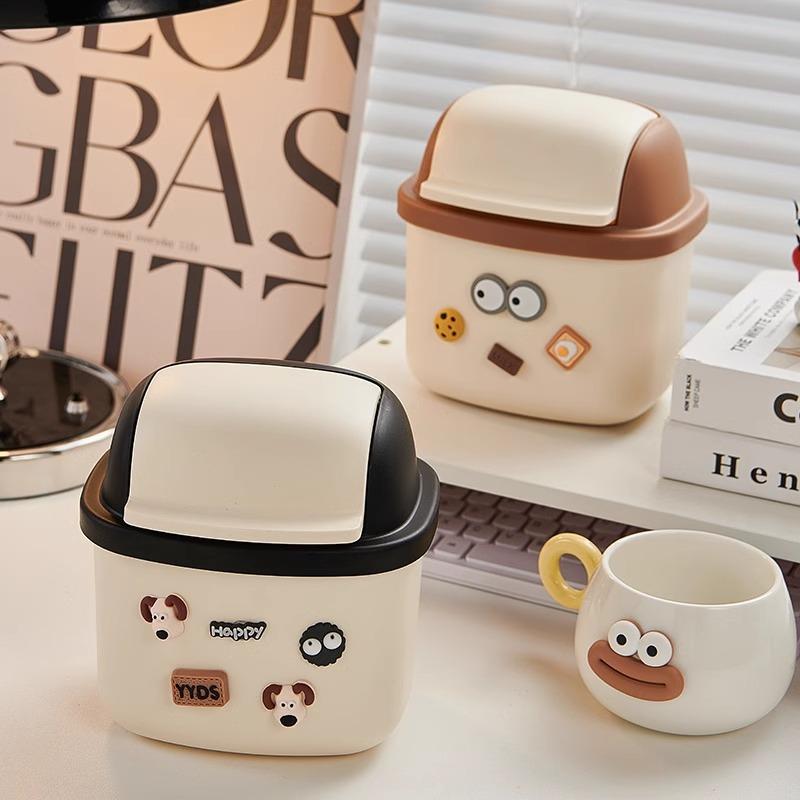 

Cute Mini Student Dormitory Desk Dining Table Bedroom Bed Household Rubbish Storage Box small білий