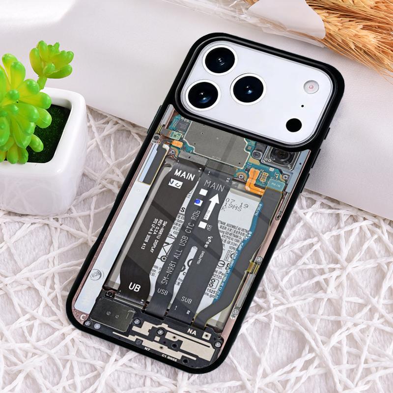 Motherboard Circuit Board Shockproof Phone Case for iPhone 17 Air 16e 15 11 12 14 13 Pro Max Cover Coque