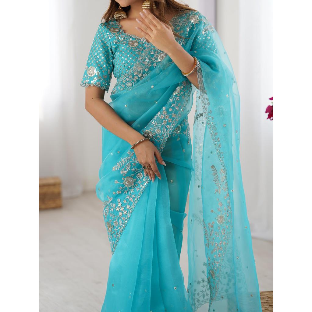 Perfect for parties, festive wear & classy evening events saree