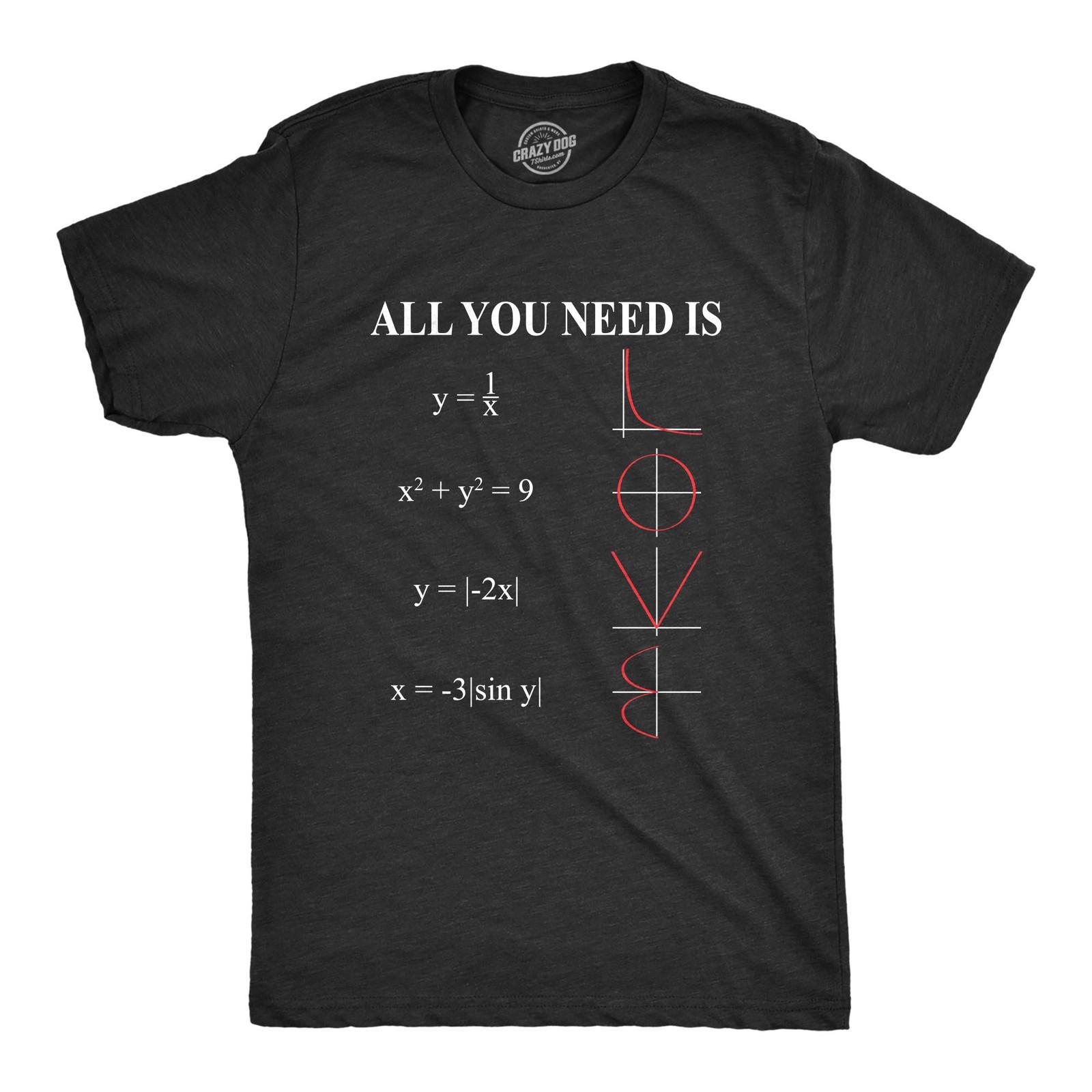 Mens All You Need Is Love Equation T Shirt Funny Nerdy Math Tee L