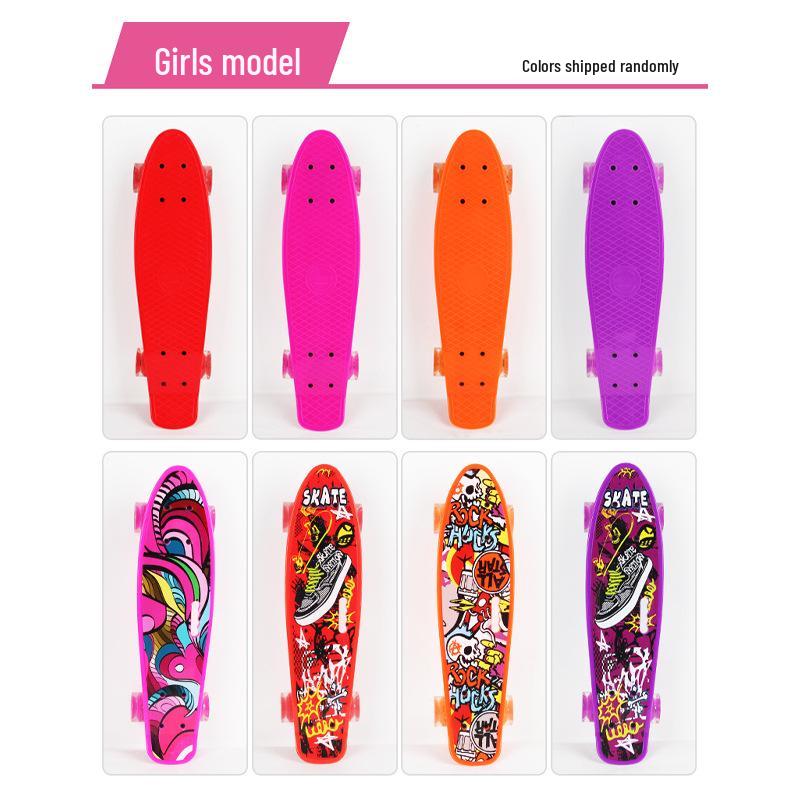 22-inch Four-Wheel Youth Street Surfing Banana Skateboard for Beginners