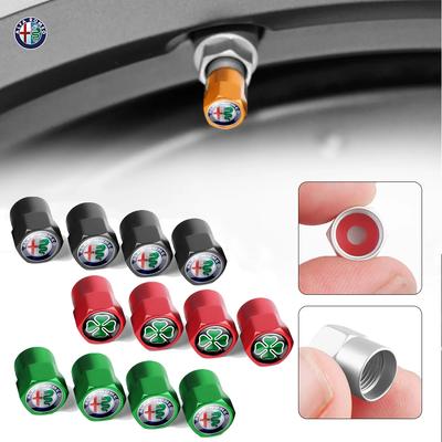 ZHA3 Aluminum Car Wheel Tire Valve Cap Auto Tire Protection Caps For Giulia Stelvio Giulietta 4C 156 Mito Tonale GT 166