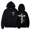 Men's Hoodie with Religious Cross and Motivational Text Prints Pullover Style Autumn Fashion Hooded Hoodie Casual Hoodie Unisex