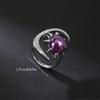 Shimmering Star Moon Pattern Crystal Ring Scratch Resistant Handmade Finger Accessories Elegant Anniversary Present