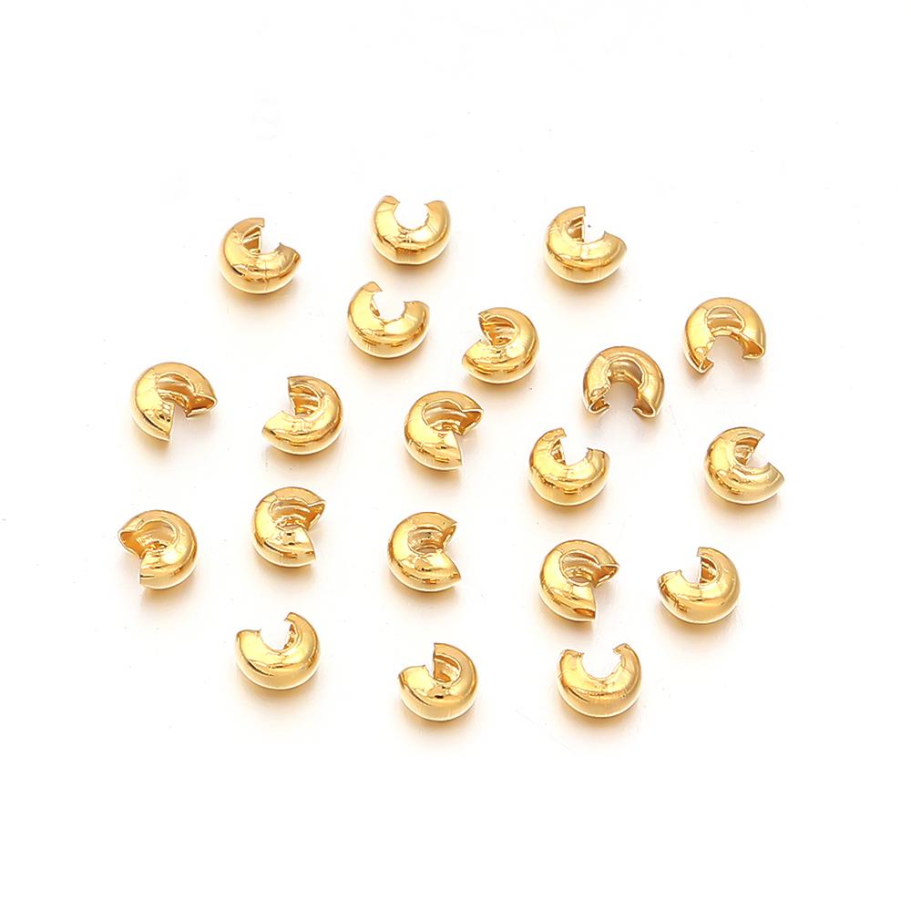

20-40pcs 3/4/5mm Stainless Steel Round Covers Crimp End Beads Open Crimp Beads Stopper Spacer Beads For Jewelry Making Supplies