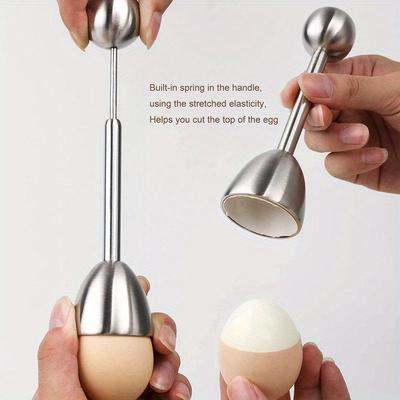 1 Stainless Steel Egg Shell Removal Tool - Handheld Ergonomic Handle Egg Separator, Durable Kitchen Tool