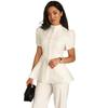 2025 Summer Women's Niche Puff Sleeve Buttoned Waist-Cinching Suit Top