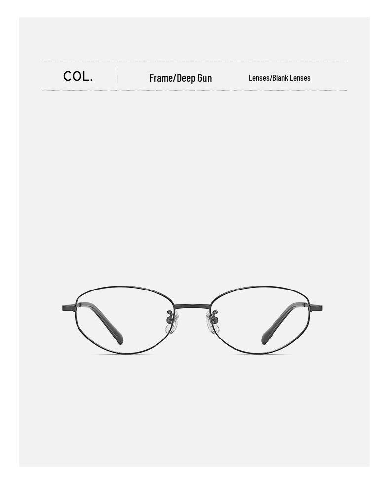 High-Sense Cat-Eye Silver Eyeglass Frames for Myopia 98695