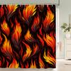 1 Pack of Print Shower Curtain Polyester Cloth Modern Flame Pattern Bathroom Curtains with Hooks Home Decoration Curtain
