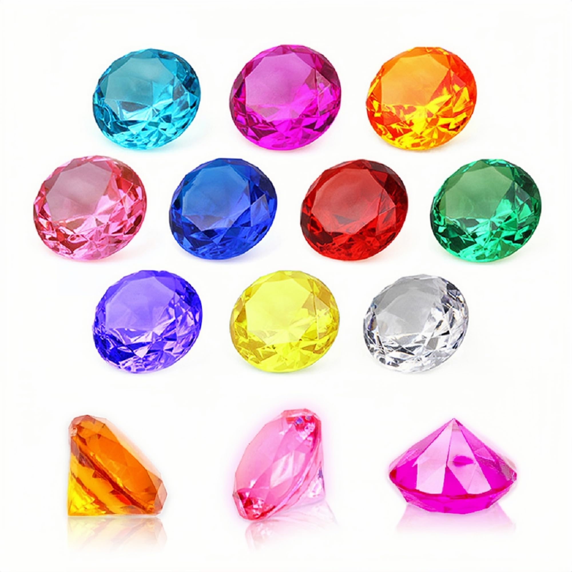 

NLR Big Size Kids Diamond Acrylic Gem Pirate Treasure Hunt Toy Easter Egg Filler Diving Instructor Party Prize Gifts [10 Pieces, 4cm] Toy, Set,